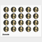 Sticker Rond Leonardo da Vinci's Portrait of Ginevra Benci (Feuille)
