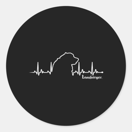 Sticker Rond Leonberger Heartbeat (Devant)