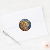 Sticker Rond Léopard aux couleurs vives (Enveloppe)