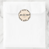 Sticker Rond Leopard Cheetah Four Ever Wild 4ème anniversaire (Sac)