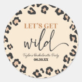 Sticker Rond Leopard Cheetah Wild Bachelorette Week-end (Devant)