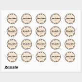 Sticker Rond Leopard Cheetah Wild & Three 3e fête d'anniversair (Feuille)