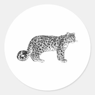 Sticker Rond Léopard des neiges
