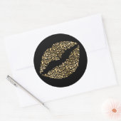 Sticker Rond Leopard d'or et de noir (Enveloppe)
