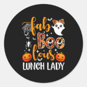 Sticker Rond Leopard Fab Boo Lous Lunch Lady Matching Group Tee (Devant)