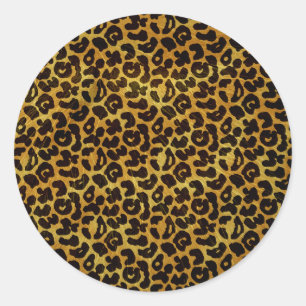 Sticker Rond Léopard Fourre Imprimer Motif animal
