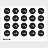 Sticker Rond Leopard Gecko Playing Video Game Lizard And Reptil (Feuille)
