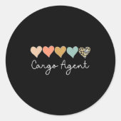 Sticker Rond Leopard Hearts Matching Valentines Day For Cargo (Devant)