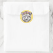 Sticker Rond Leopard Hippie Chic (Sac)