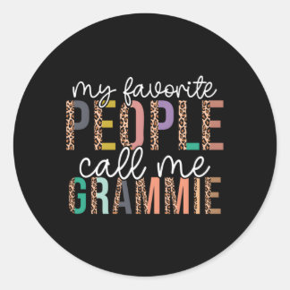 Sticker Rond Leopard Mes Favoris Appelent Moi Grammie Mères