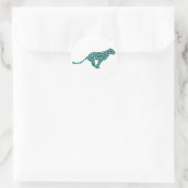Sticker Rond Léopard noir et Turquoise (Sac)