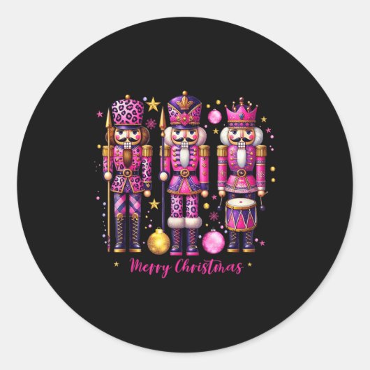 Sticker Rond Leopard Nutcracker Nk Christmas 2024 Xmas Pajamas (Devant)