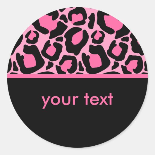 Sticker Rond Leopard rose (Devant)