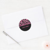Sticker Rond Leopard rose (Enveloppe)