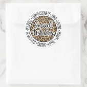 Sticker Rond Leopard Social Worker, Cadeau de travail social (Sac)