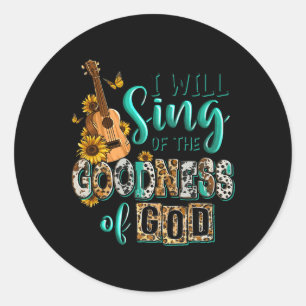 Sticker Rond Leopard Tournesol Christian Je Chanterai De Goodne