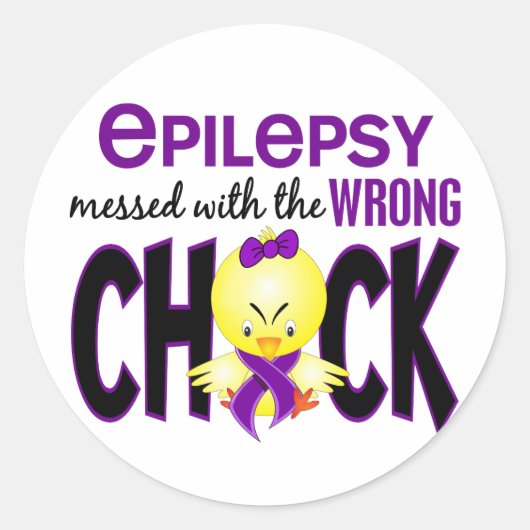 Sticker Rond L'Épilepsie A Mis Au Point Avec Le Mauvais Poussin (Devant)