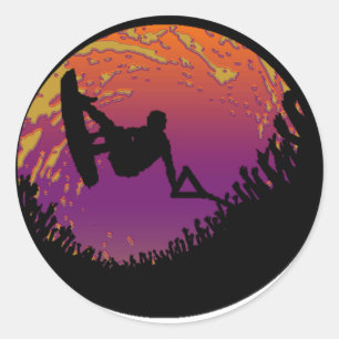 STICKER ROND L'ÉPOUVANTAIL DE WAKEBOARD