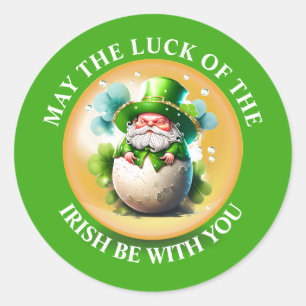 Sticker Rond Leprechaun gnome éclosion de l'oeuf Nouvelles irla
