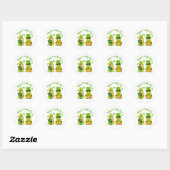 Sticker Rond Leprechaun Gnome Shamrock Bonne St. Paddy's Day (Feuille)