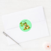Sticker Rond Leprechaun irlandais Animé (Enveloppe)