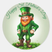 Sticker Rond Leprechaun St. Patrick's Day Feuille de (Devant)