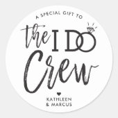 Sticker Rond L'équipage I Do | Noir de fête de mariage | Blanc (Devant)