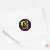 Sticker Rond L'équipe colombienne de boxe gants à drapeau (Enveloppe)