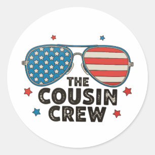 Sticker Rond L'équipe de cousins 250e anniversaire 4 juillet