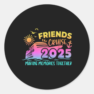 Sticker Rond L'équipe de croisière des amis qui fait des souven