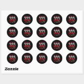 Sticker Rond L'équipe de la Saint-Valentin Trois Mignons Lamant (Feuille)
