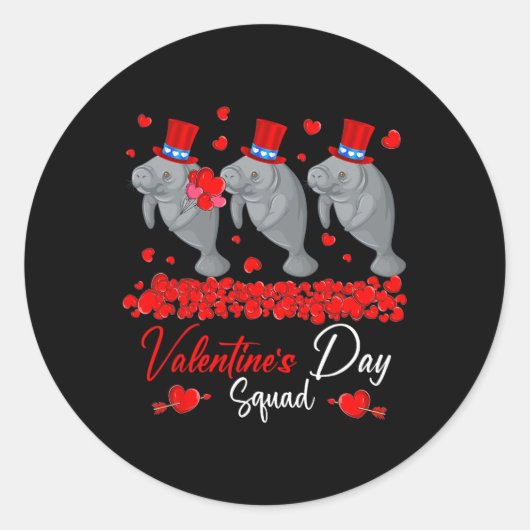 Sticker Rond L'équipe de la Saint-Valentin Trois Mignons Lamant (Devant)