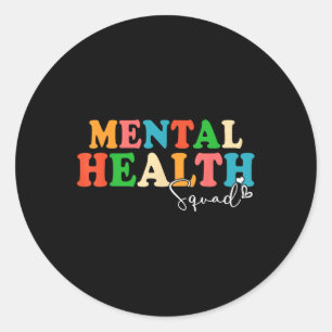 Sticker Rond L'Équipe De La Santé Mentale Lutte Contre La Malad
