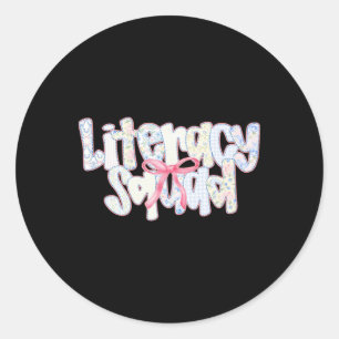 Sticker Rond L'équipe de littératie Coquette Retour à l'école B