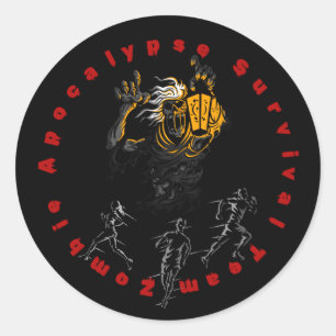 Sticker Rond L'équipe de survie de Zombie Apocalypse peut-elle