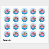 Sticker Rond L'équipe des filles puissantes est géniale (Feuille)