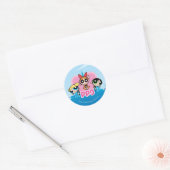 Sticker Rond L'équipe des filles puissantes est géniale (Enveloppe)