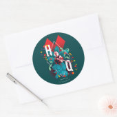 Sticker Rond L'équipe du suicide | Harley Quinn Floral Diamond (Enveloppe)