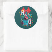 Sticker Rond L'équipe du suicide | Harley Quinn Floral Diamond (Sac)