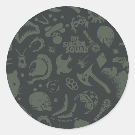 Sticker Rond L'équipe du suicide | Motif d'icône de caractère (Devant)
