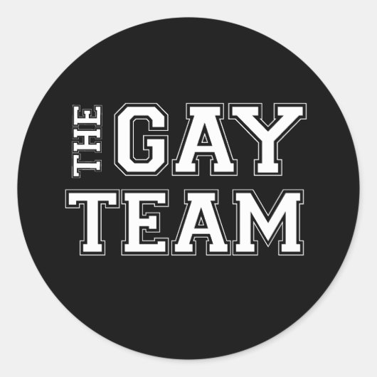 Sticker Rond L'équipe gay (ligne de ramassage) (Devant)