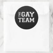 Sticker Rond L'équipe gay (ligne de ramassage) (Sac)