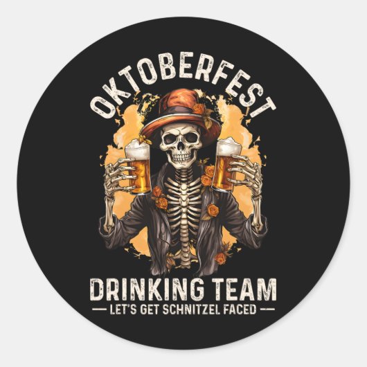 Sticker Rond L'Équipe Lets Obtenir Schnitzel Face Halloween Squ (Devant)