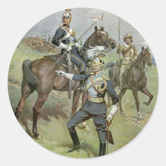 Sticker Rond Les 21e Lancers - Armée britannique (Devant)