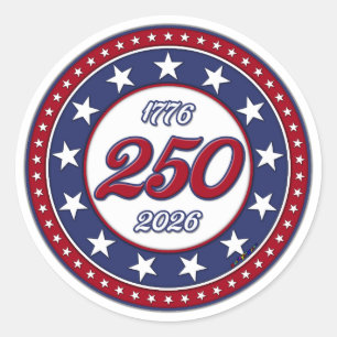 Sticker Rond Les 250 ans d'Amérique