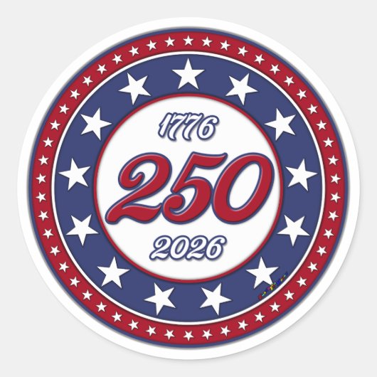 Sticker Rond Les 250 ans d'Amérique (Devant)
