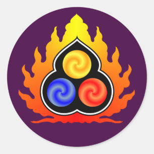 Sticker Rond Les 3 bijoux - Taoism/Tao Te Ching/Laotien Tzu