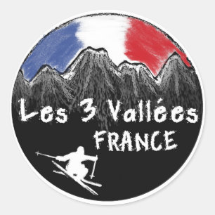 Sticker Rond Les 3 Vallées France