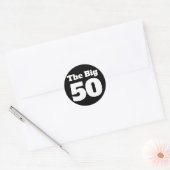 Sticker Rond Les 50 ans noirs d'anniversaire (Enveloppe)
