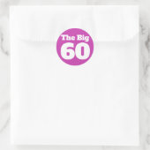 Sticker Rond Les 60 ans Grands Violets Anniversaire (Sac)